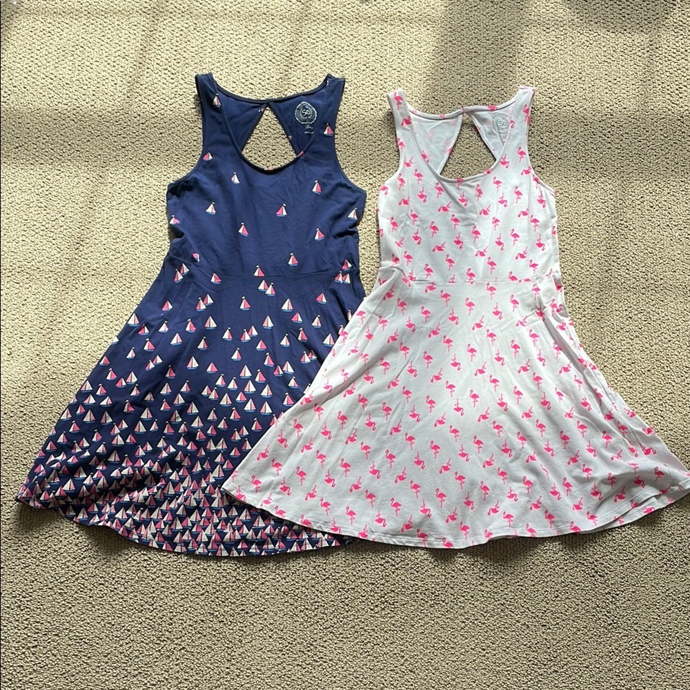 Lot of 2 - Sailboat and Flamingo Print Dresses